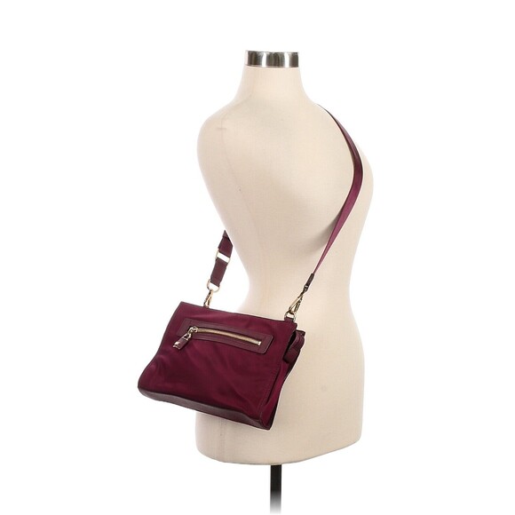 MICHAEL KORS Janie Plum Burgundy Nylon East West Crossbody Bag - Picture 2 of 9